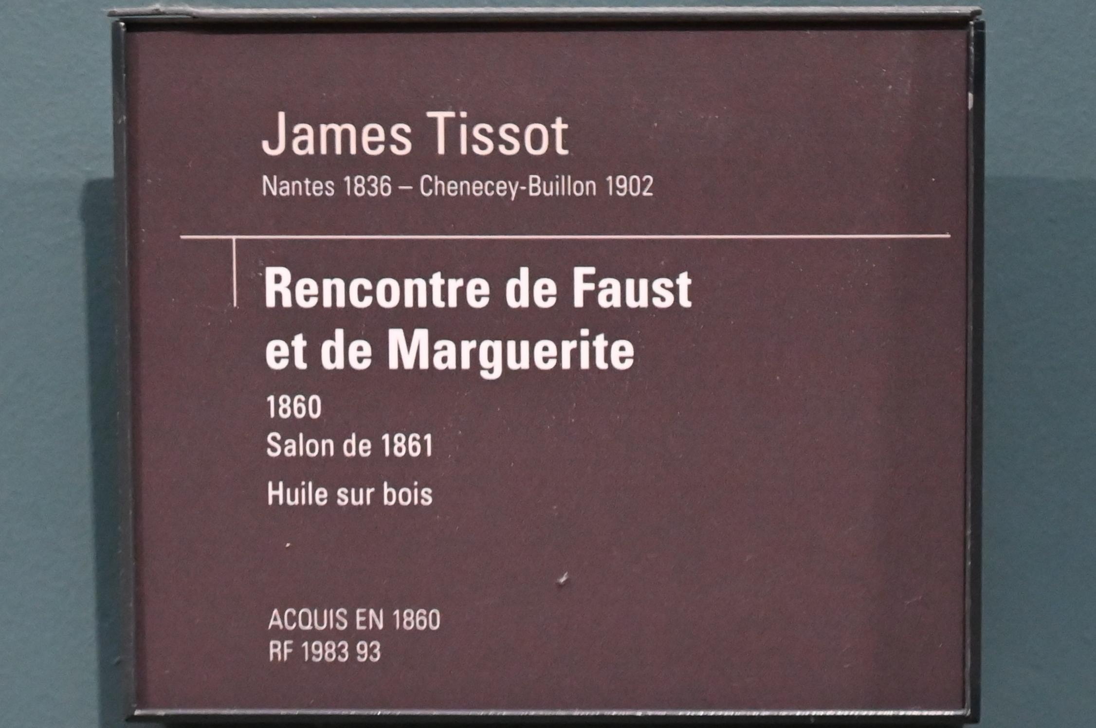 James Tissot (1860–1876), Treffen von Faust und Margarete, Paris, Musée d’Orsay, 1860, Bild 2/2
