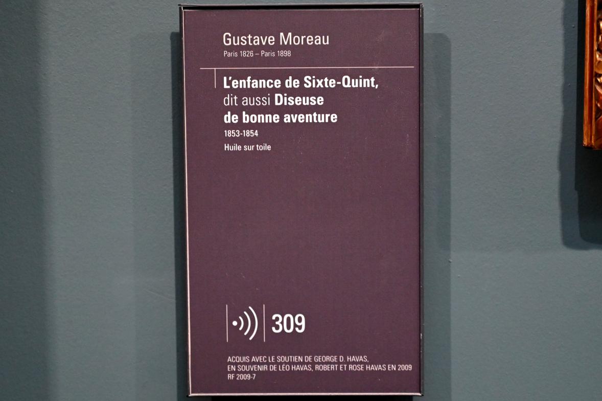 Gustave Moreau (1853–1896), Die Kindheit von Sixtus V. (Die Wahrsagerin), Paris, Musée d’Orsay, 1853–1854, Bild 2/2