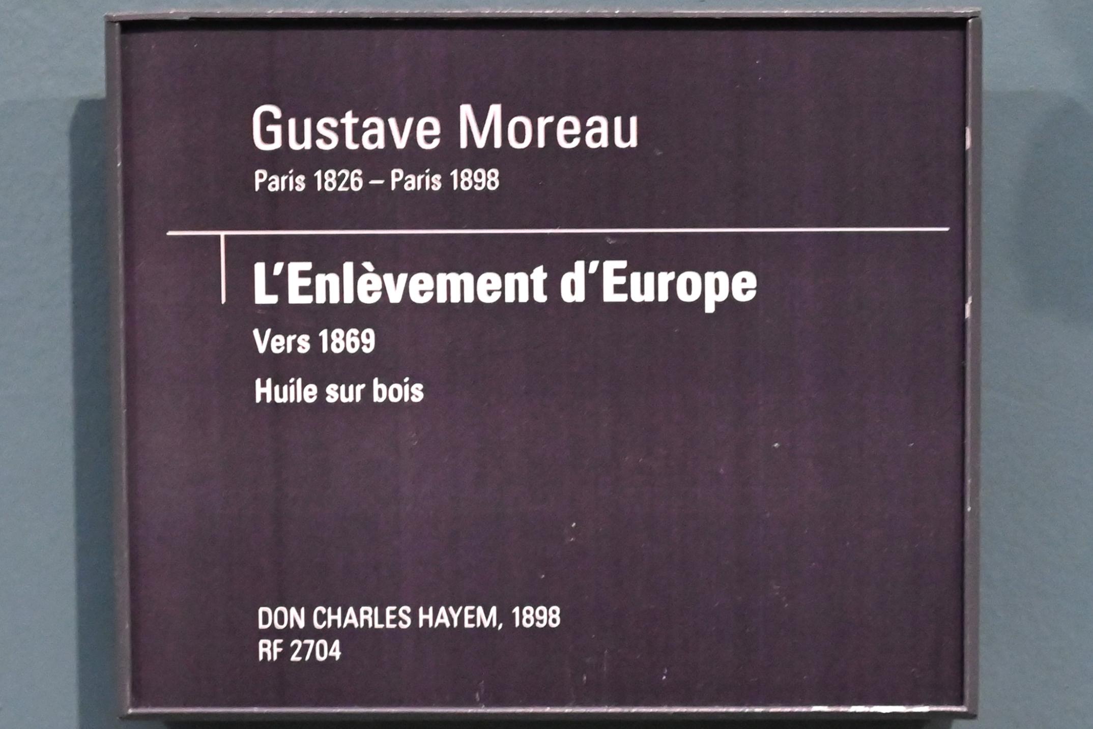 Gustave Moreau (1853–1896), Die Entführung Europas, Paris, Musée d’Orsay, 1869, Bild 2/2
