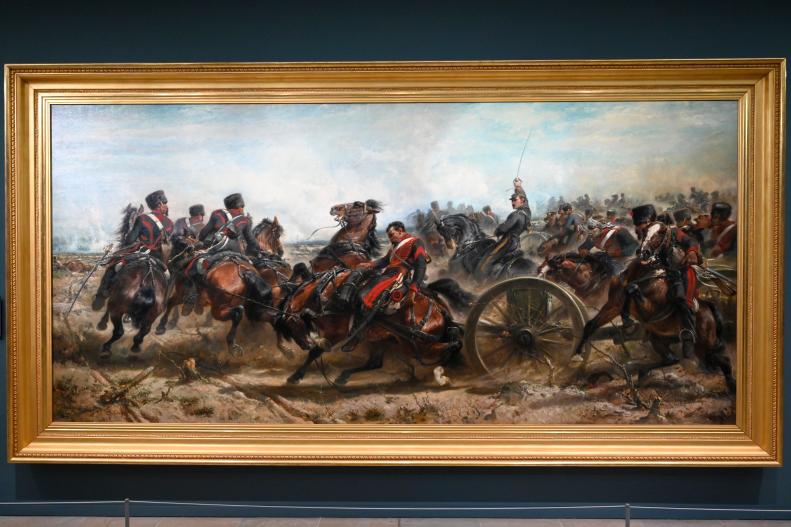Adolf Schreyer (1865), Angriff der Artillerie der kaiserlichen Garde bei Traktir auf der Krim, Paris, Musée d’Orsay, 1865