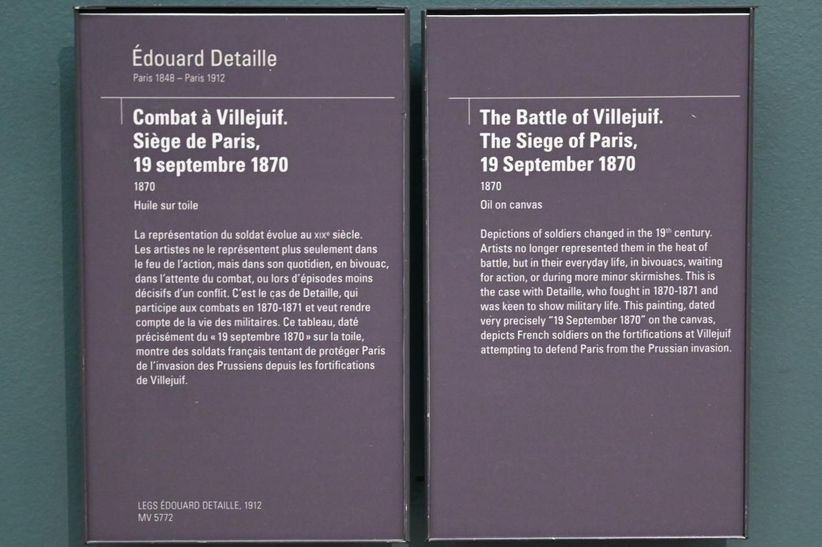 Jean Baptiste Édouard Detaille (1870), Die Schlacht von Villejuif während der Belagerung von Paris am 19. September 1870, Paris, Musée d’Orsay, 1870, Bild 2/2