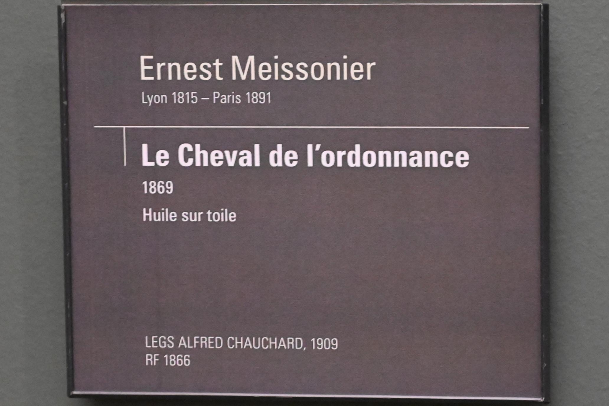 Ernest Meissonier (1849–1889), Das Ordonnanzpferd, Paris, Musée d’Orsay, 1869, Bild 2/2