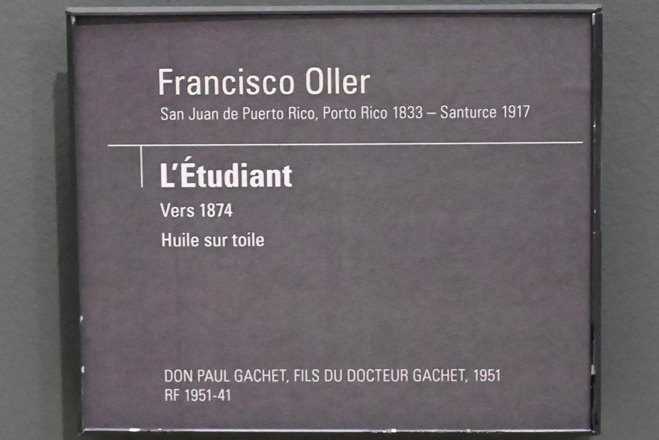 Francisco Oller (1874), Der Student, Paris, Musée d’Orsay, um 1874, Bild 2/2
