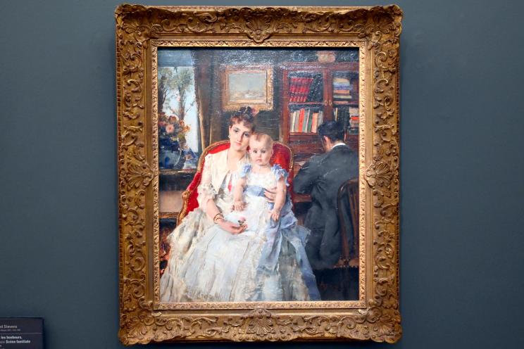 Alfred Stevens (1867–1888), Alle Glückseligkeiten (Familienszene), Paris, Musée d’Orsay, um 1880