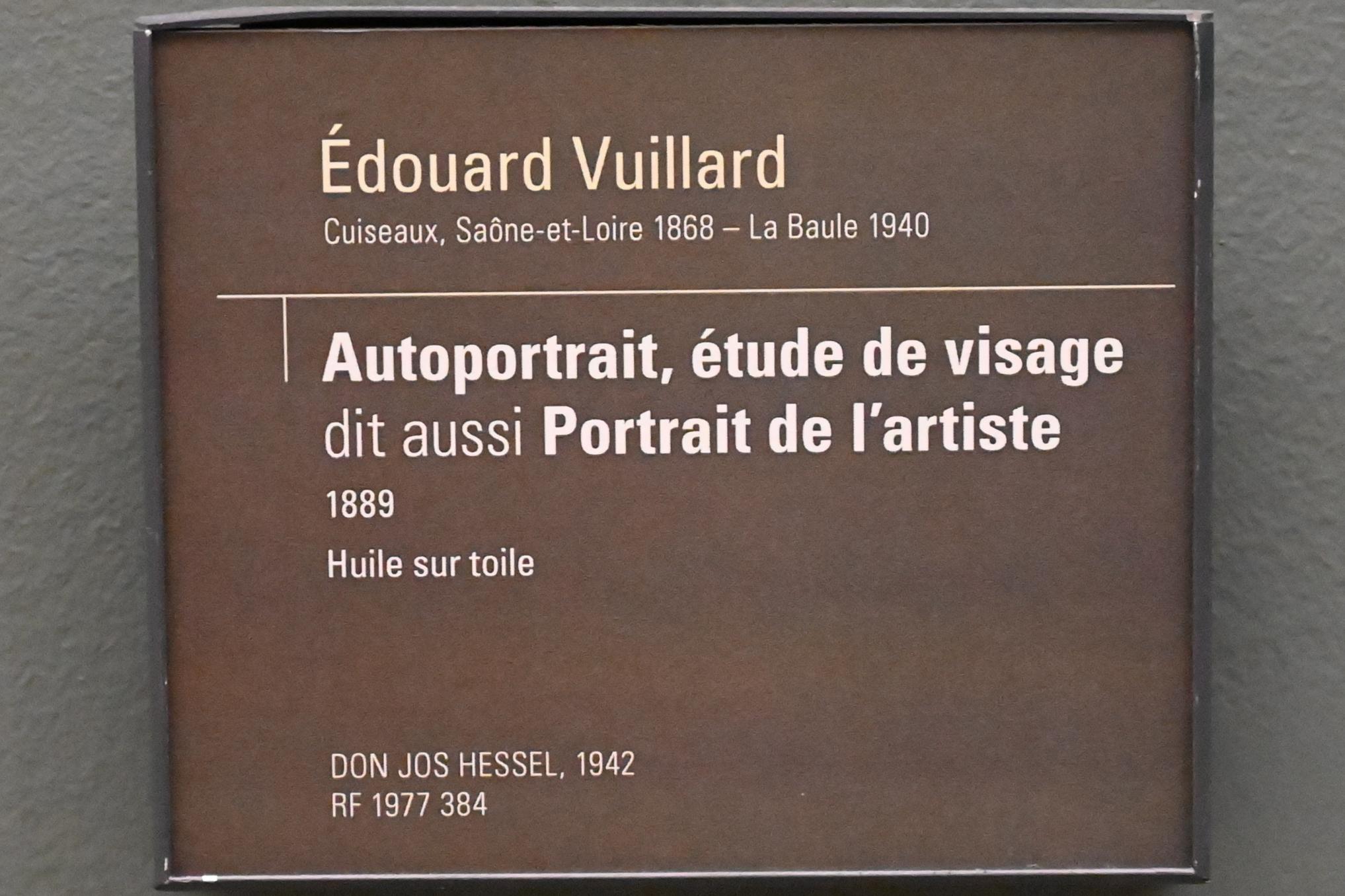 Édouard Vuillard (1889–1939), Selbstporträt, Paris, Musée d’Orsay, 1889, Bild 2/2