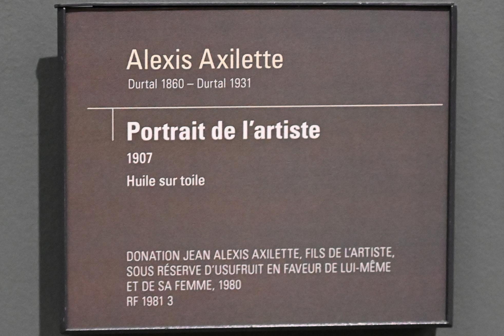 Alexis Axilette (1907), Selbstporträt, Paris, Musée d’Orsay, 1907, Bild 2/2