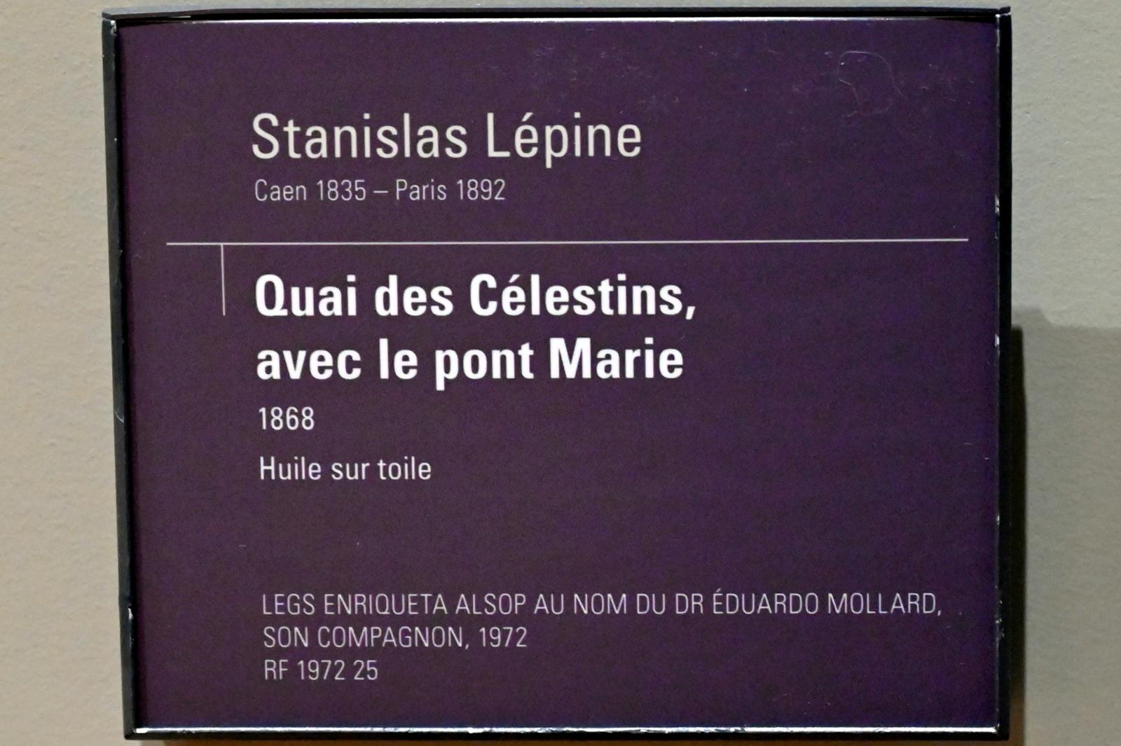 Stanislas Lépine (1868–1878), Quai des Célestins mit der Marie-Brücke, Paris, Musée d’Orsay, 1868, Bild 2/2