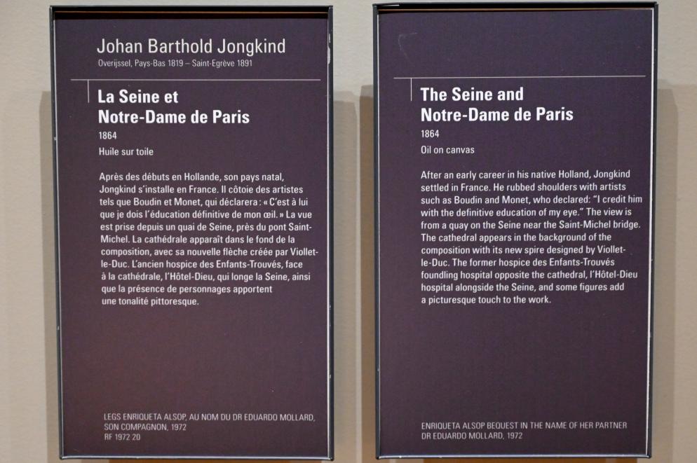 Johan Barthold Jongkind (1854–1877), Die Seine und Notre-Dame de Paris, Paris, Musée d’Orsay, 1864, Bild 2/2