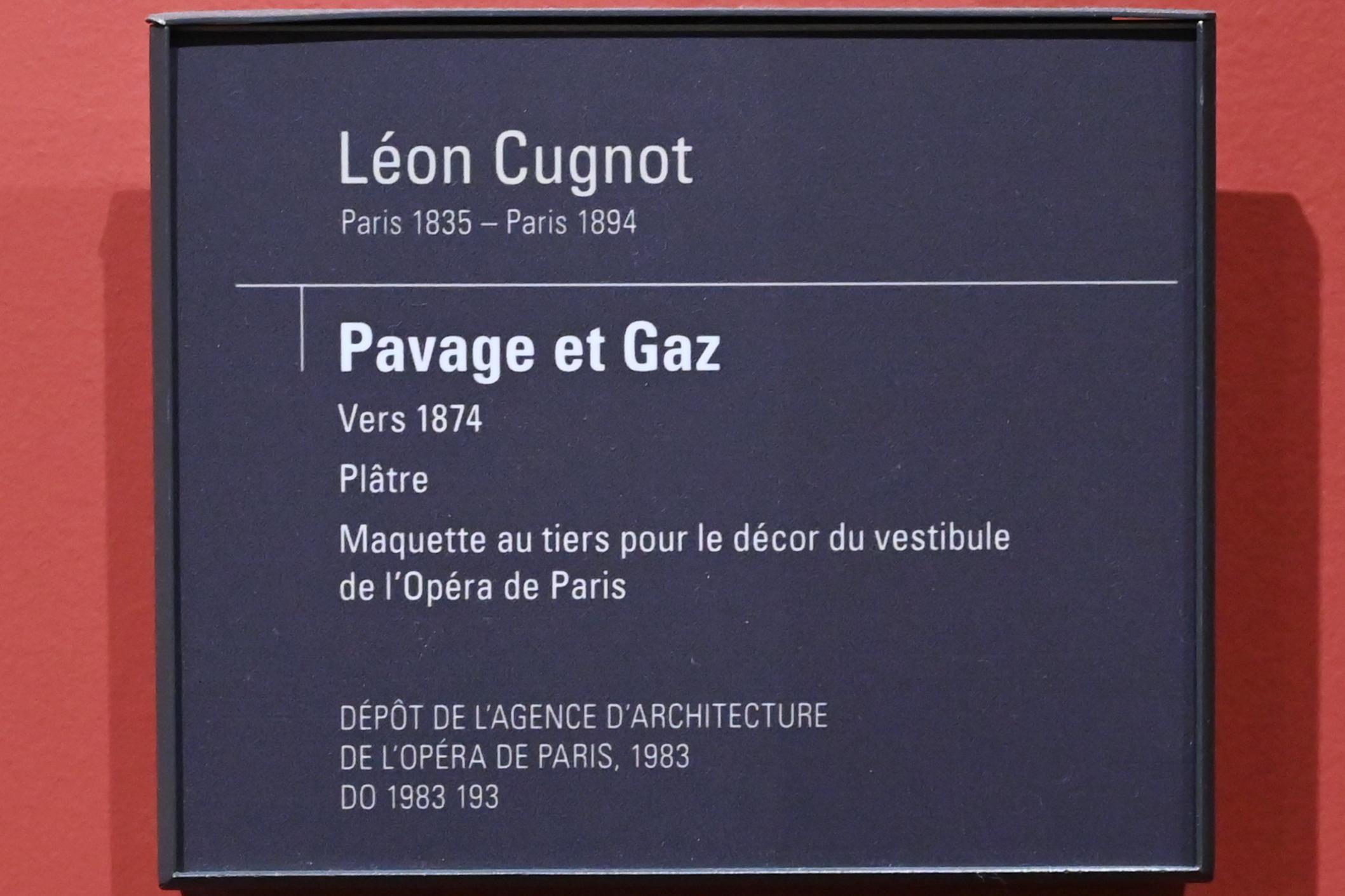 Léon Cugnot (1874), Allegorische Figuren von Pflaster und Gas, Paris, Opéra Garnier, jetzt Paris, Musée d’Orsay, um 1874, Bild 2/2