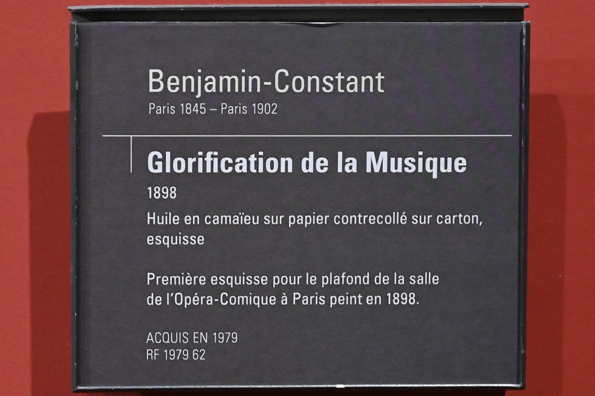 Jean-Joseph Benjamin-Constant (1870–1898), Verherrlichung der Musik, Paris, Opéra Garnier, jetzt Paris, Musée d’Orsay, 1898, Bild 2/2
