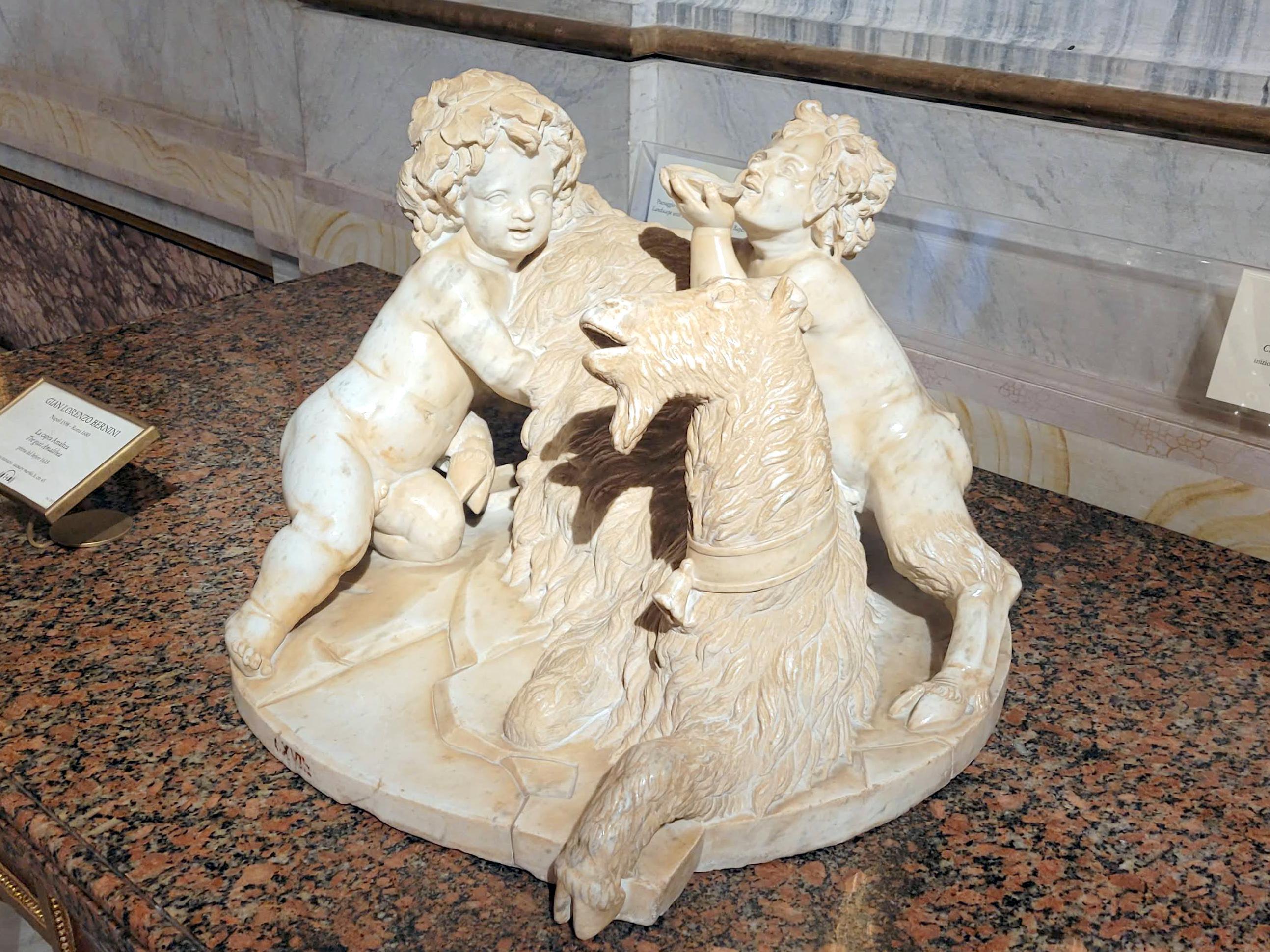 Gian Lorenzo Bernini (1614–1679), Die Ziege Amalthea, Rom, Villa Borghese, Galleria Borghese, vor 1615, Bild 2/4