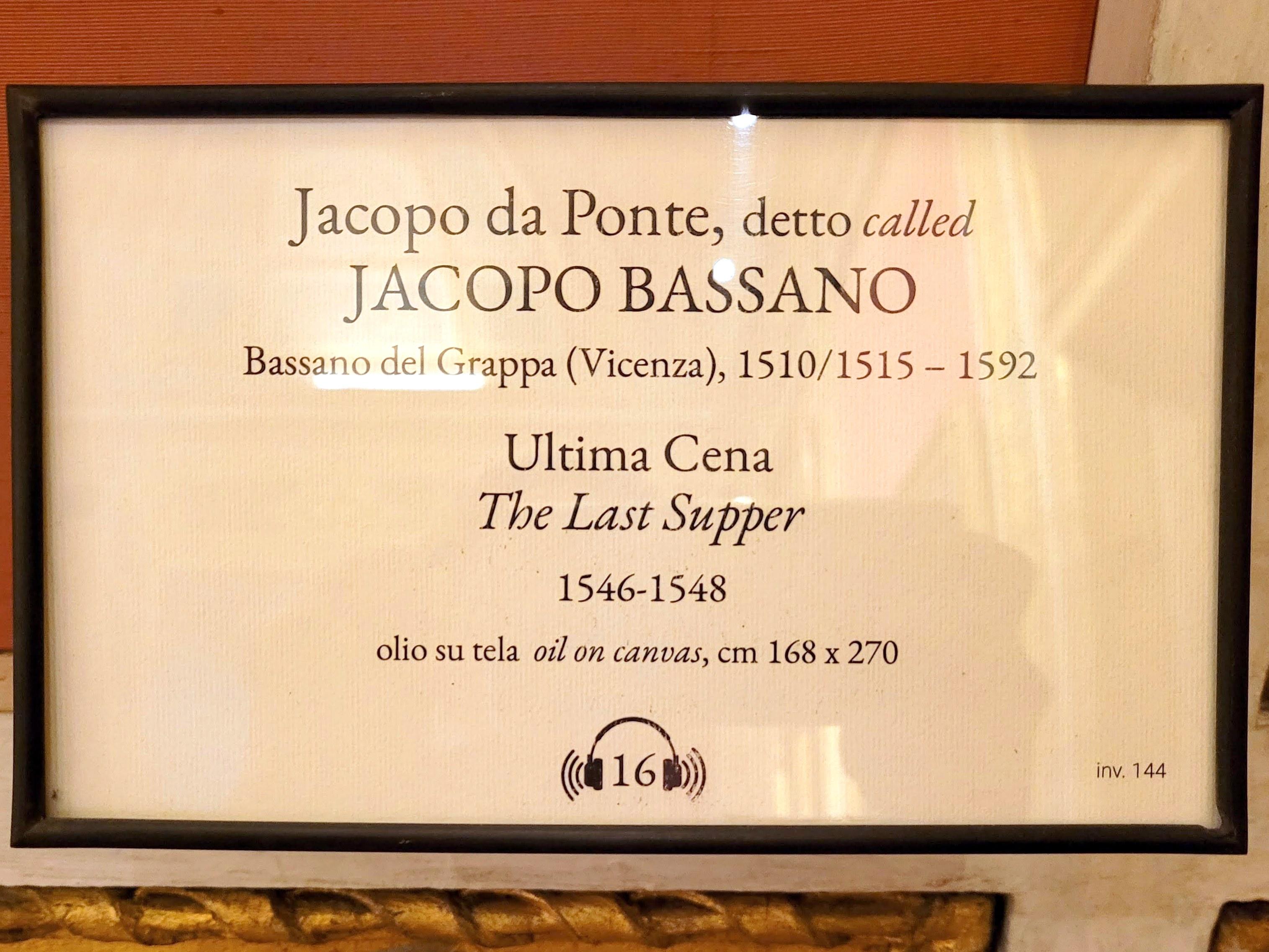 Jacopo Bassano (da Ponte) (1539–1590), Das letzte Abendmahl, Rom, Villa Borghese, Galleria Borghese, 1546–1548, Bild 2/2