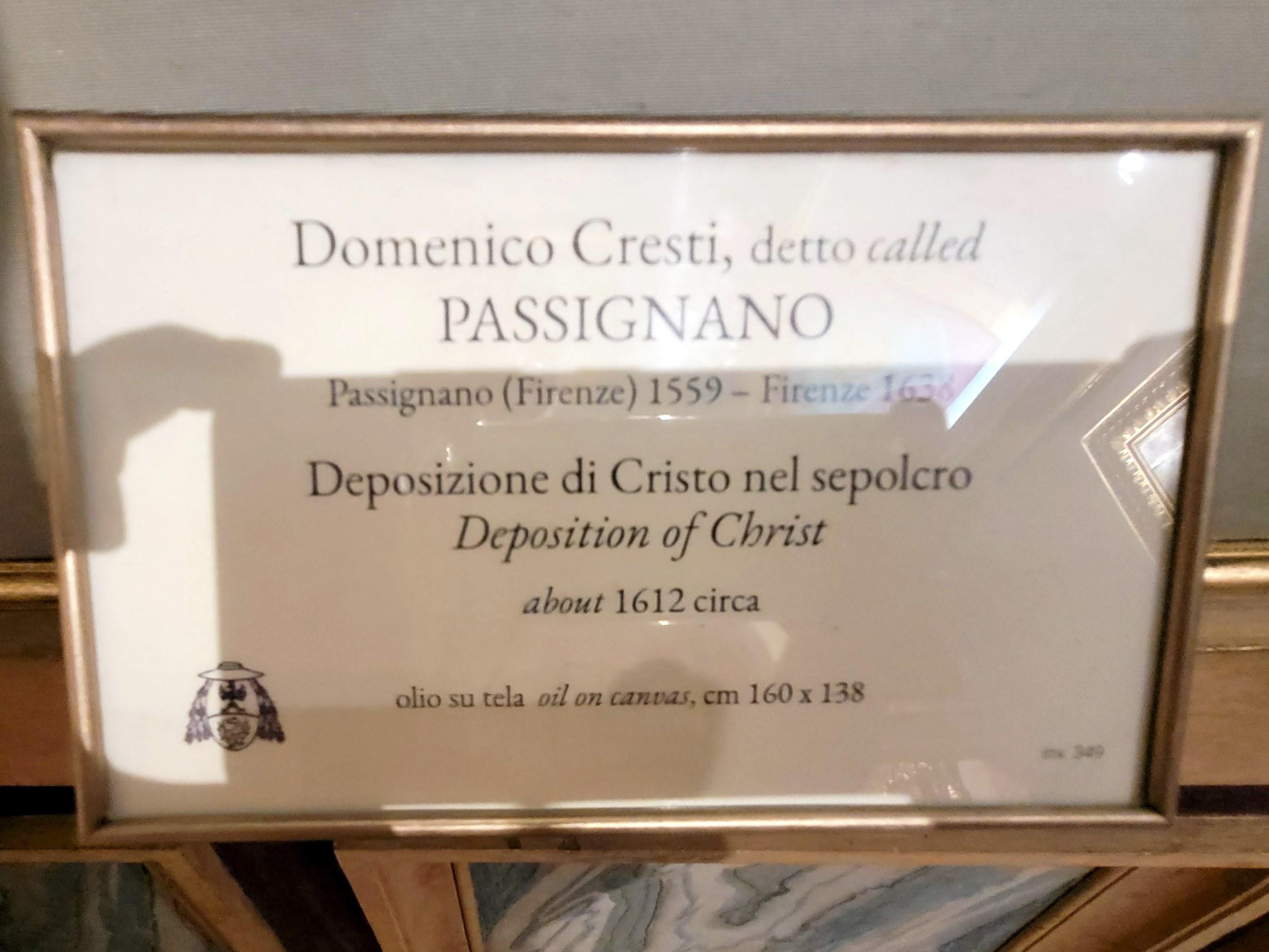 Domenico Cresti (Passignano) (1612), Grablegung Christi, Rom, Villa Borghese, Galleria Borghese, um 1612, Bild 2/2
