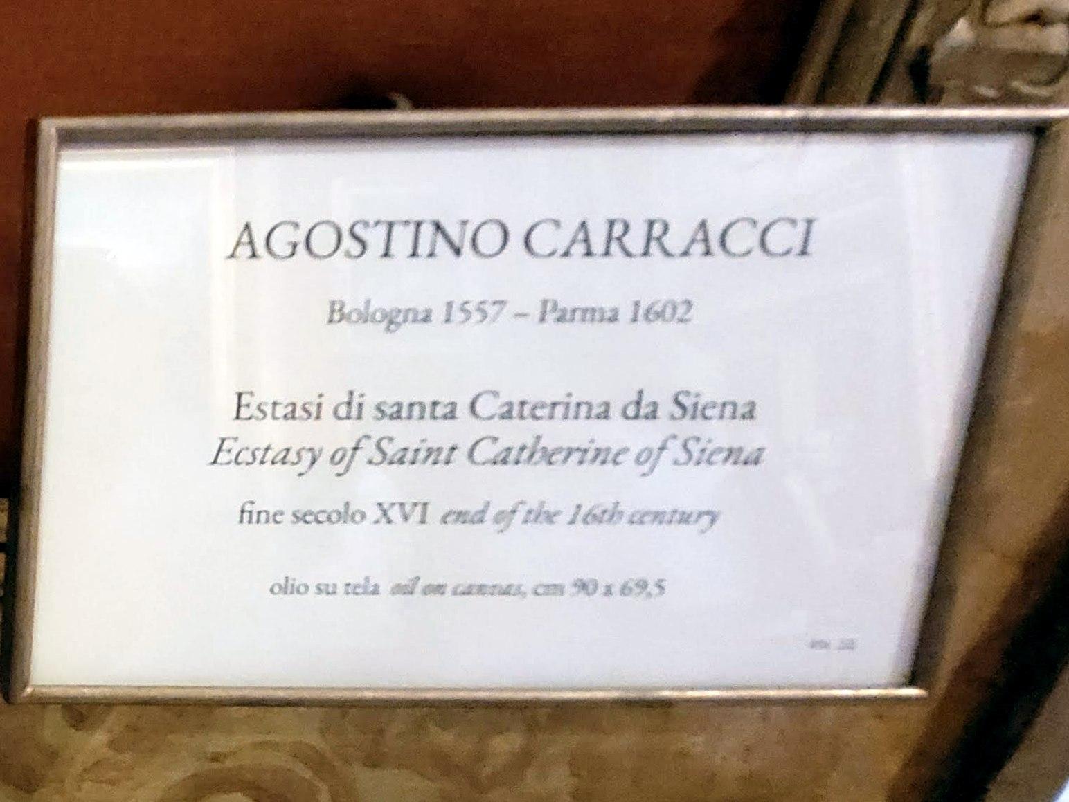 Agostino Carracci (1582–1601), Ekstase der Heiligen Katharina von Siena, Rom, Villa Borghese, Galleria Borghese, Ende 16. Jhd., Bild 2/2