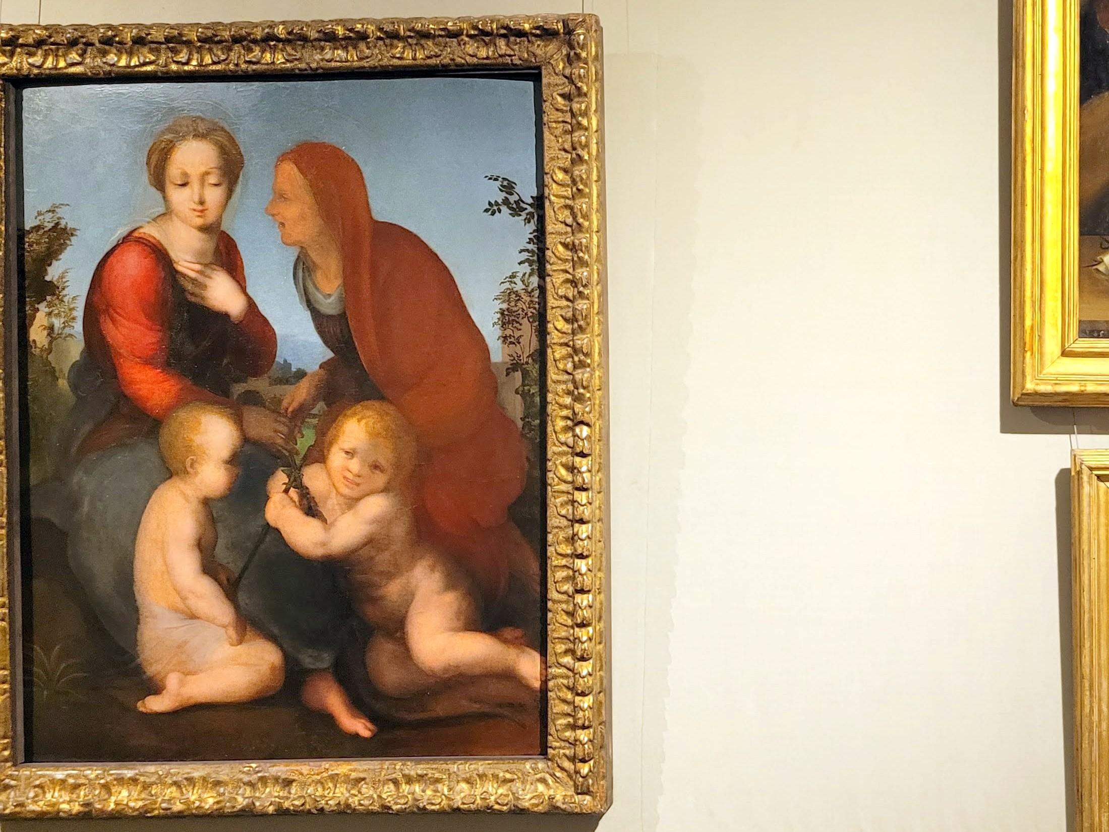 Alonso Berruguete (1513–1516), Maria mit Kind, der heiligen Elisabeth und dem Johannesknaben, Rom, Villa Borghese, Galleria Borghese, 1516–1517, Bild 1/2