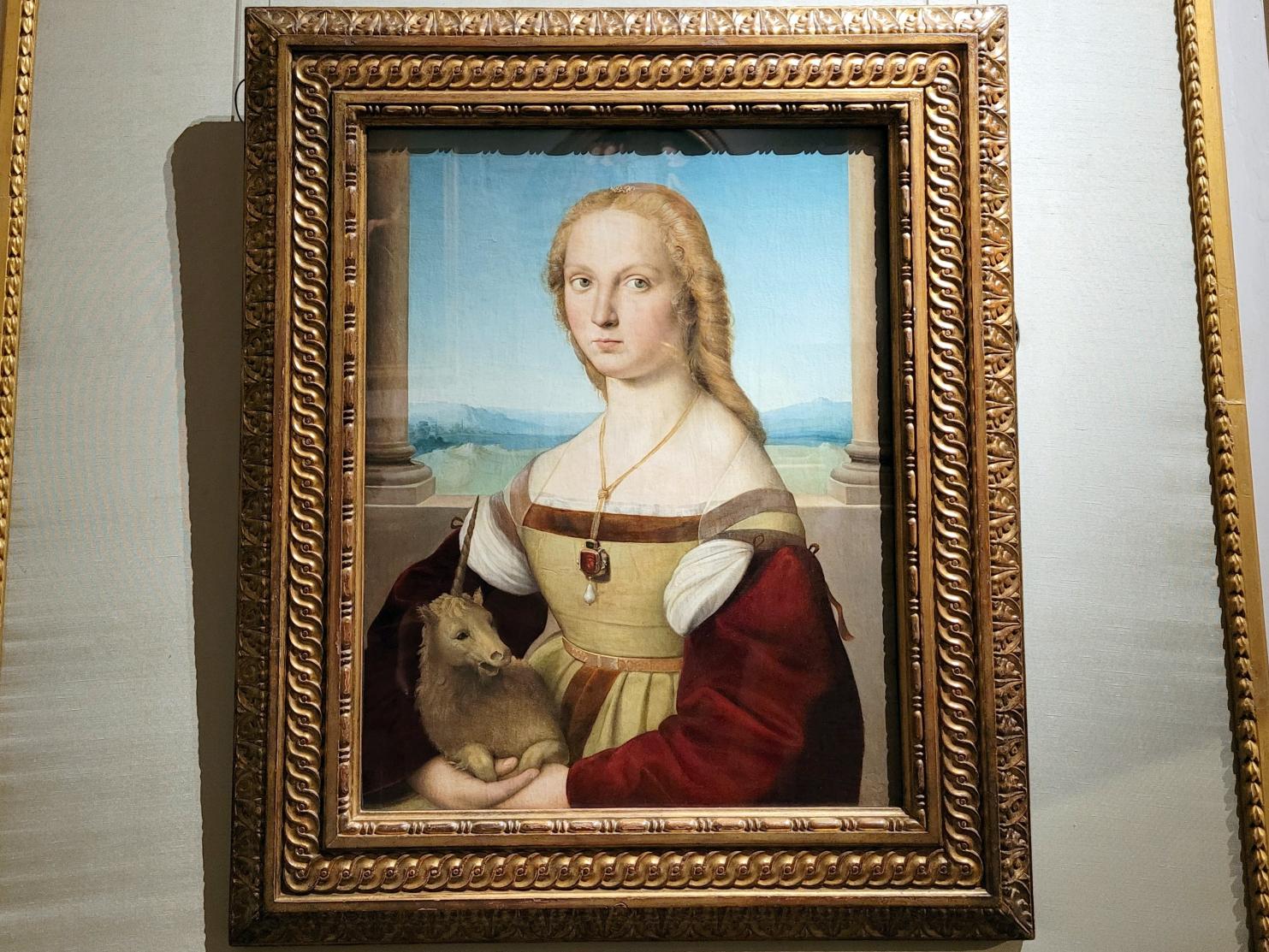 Raffael (Raffaello Sanzio da Urbino, Raffaello Santi) (1501–1519), Dame mit Einhorn, Rom, Villa Borghese, Galleria Borghese, um 1506