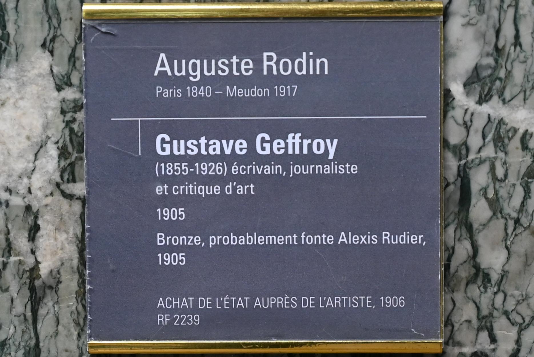 Auguste Rodin (1863–1917), Porträtbüste des Gustave Geffroy, Paris, Musée d’Orsay, 1905, Bild 3/3