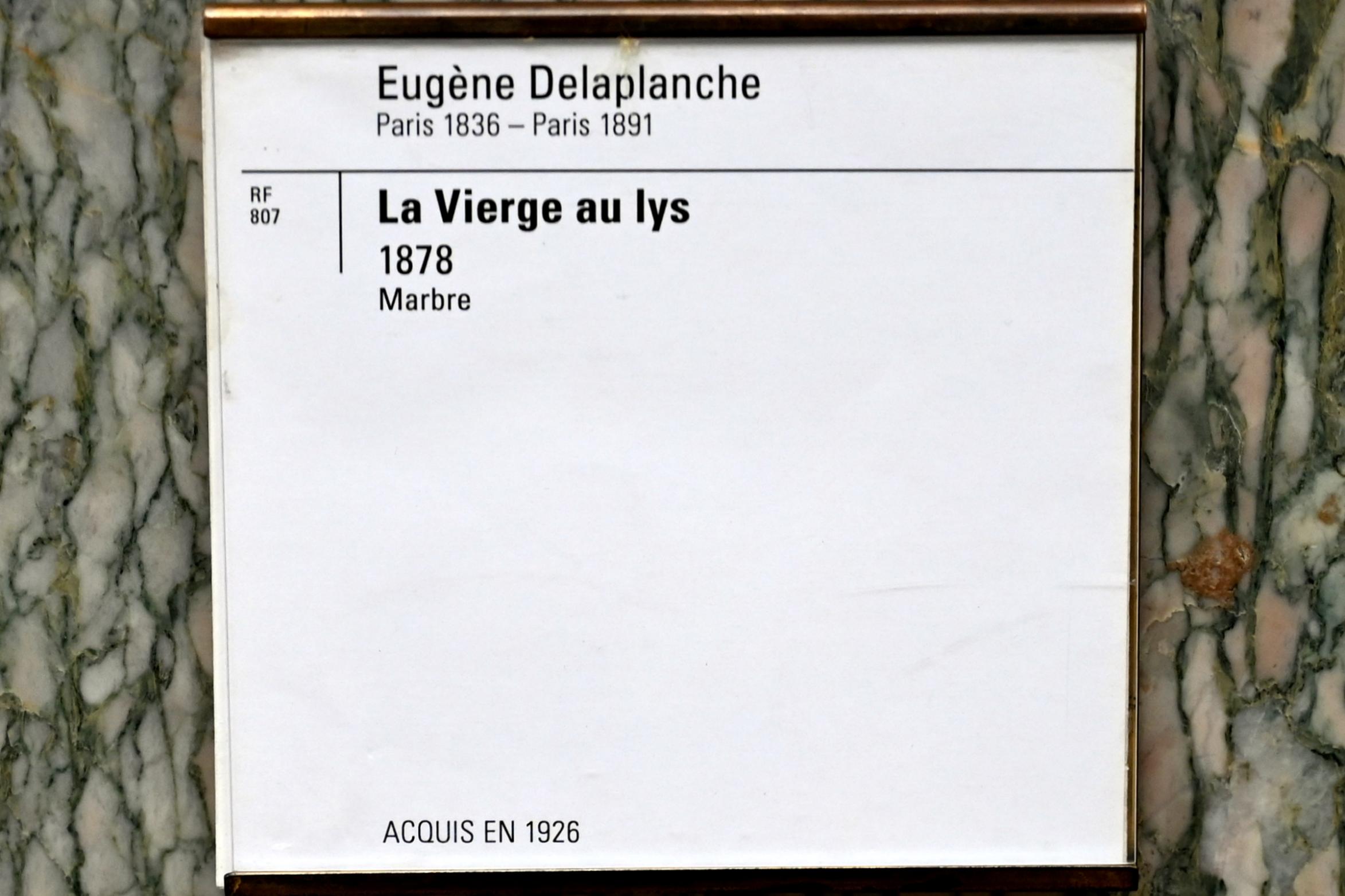 Eugène Delaplanche (1869–1891), Die Jungfrau mit der Lilie, Paris, Musée d’Orsay, 1878, Bild 3/3