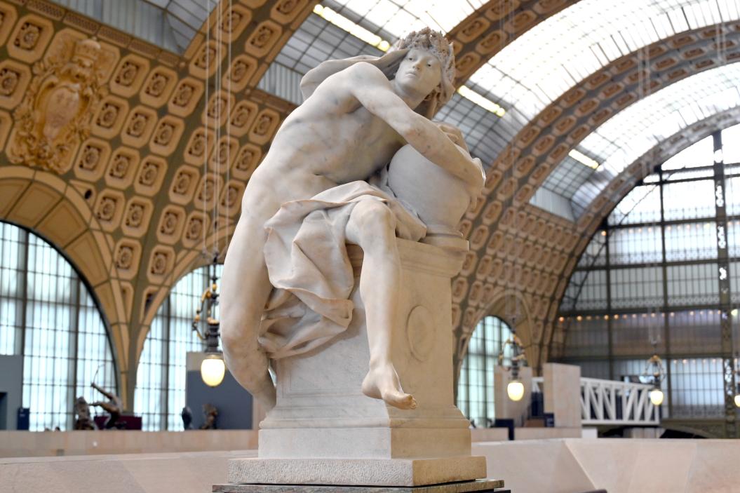 René de Saint-Marceaux (1878), Genius als Hüter des Geheimnisses des Grabes, Paris, Musée d’Orsay, vor 1879, Bild 2/5