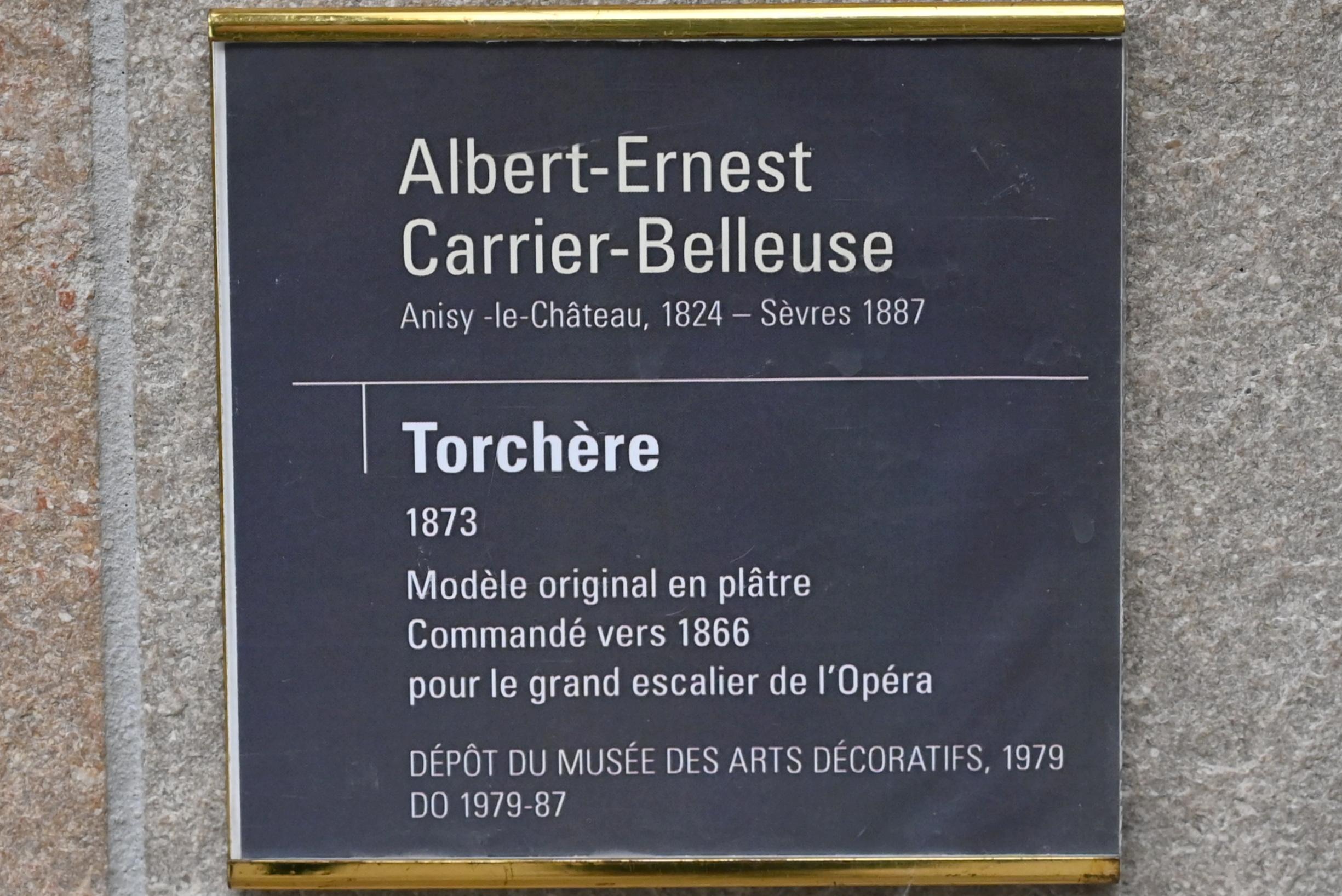 Albert-Ernest Carrier-Belleuse (1863–1875), Torchère, Paris, Opéra Garnier, jetzt Paris, Musée d’Orsay, 1873, Bild 2/2